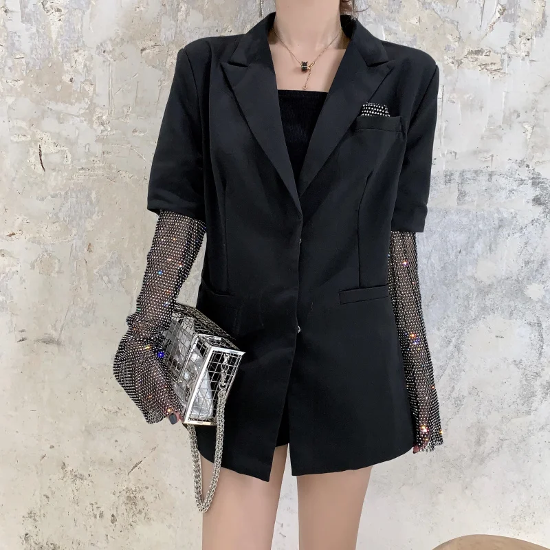 Женский однотонный блейзер с длинным рукавом Длинное Элегантное пальто в стиле