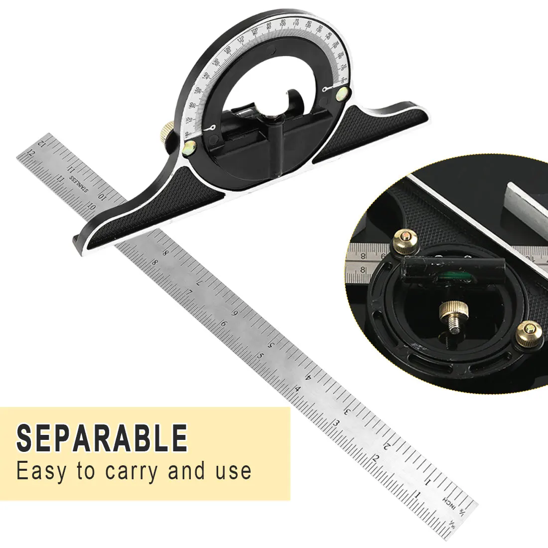 

300mm Measuring Set Tools Universal Ruler Right Angle 3 In1 Adjustable Ruler Multi Combination Square Angle Finder Protractor