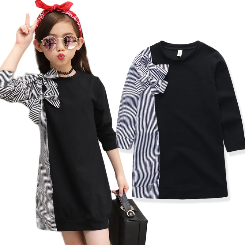Girls Dress 2019 Winter Long Sleeve Hoodie Thicker Warm Letter Dresses For Large Children's Clothing Kids Clothes | Детская одежда