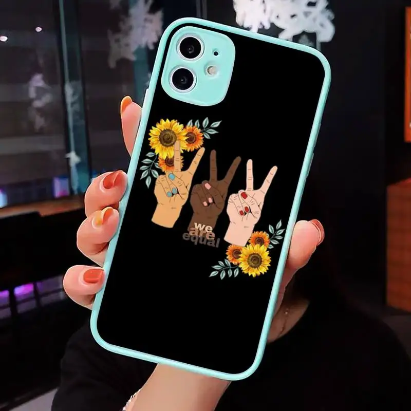 

Black Lives Matter BLM Phone Case Matte transparent For blue iPhone 12 Mini 11 Pro XR XS Max 7 8 Plus X Back Cover