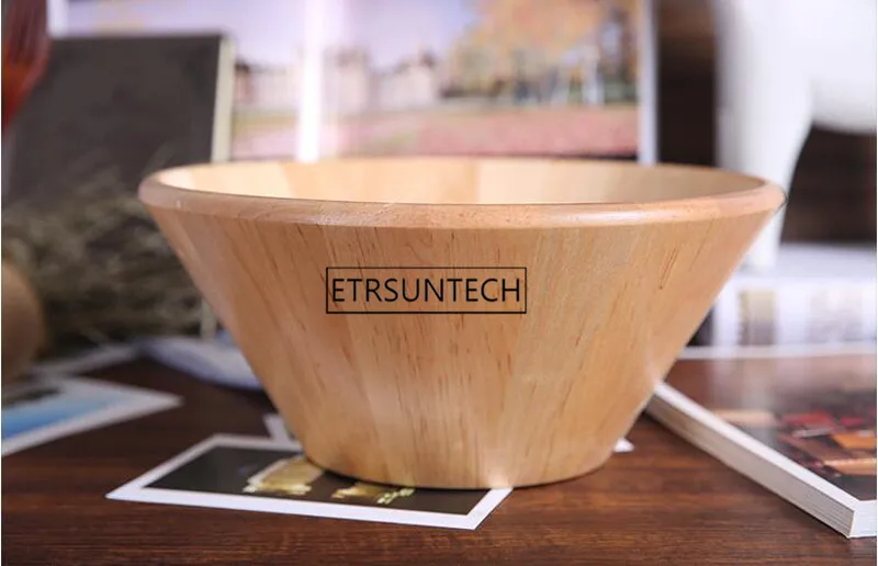 10pcs 28cm Wooden Bowl For Salad Fruit Birch Primary Color Large Diameter Japanese Tableware Plate | Дом и сад