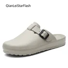 Сандалии мужские резиновые, мягкие шлепанцы для сада и пляжа, Эва, без каблука, унисекс, летняя обувь