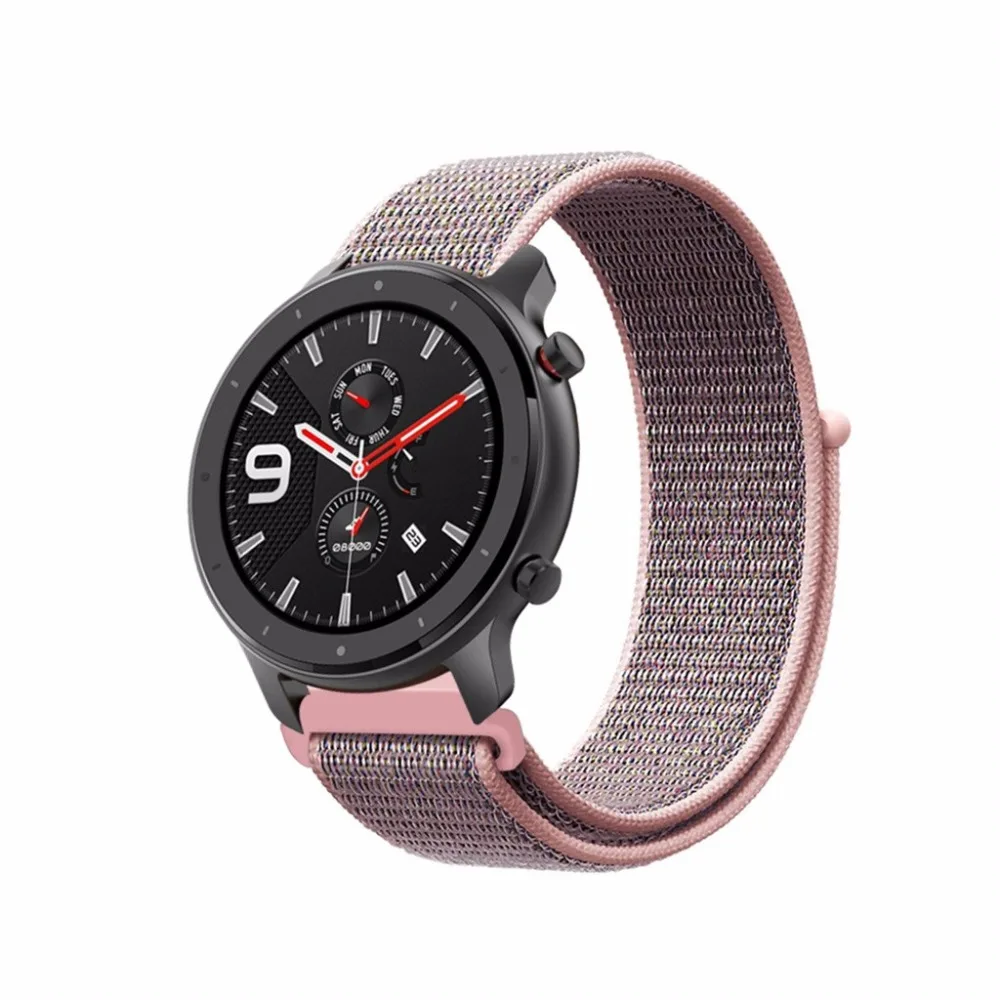Спортивный нейлоновый ремешок для часов для Xiaomi Huami Amazfit Bip Lite Pace Stratos GTR 47 мм 42 мм Смарт-часы аксессуары браслет ремень для huawei Watch GT Active Honor Magic 20 мм 22 мм ремешок