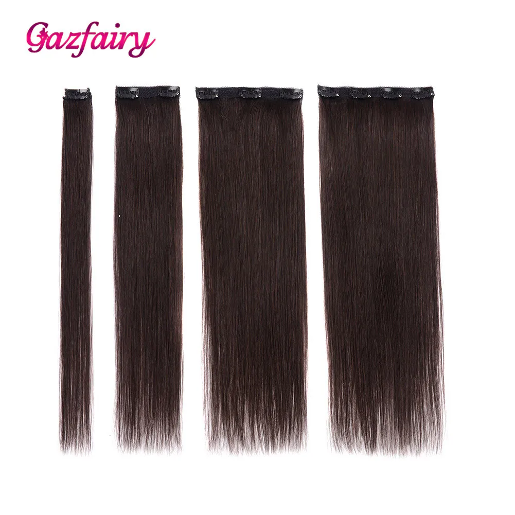 Gazfairy прямые Стиль реальные Волосы remy из двойной уточной нити для наращивания на