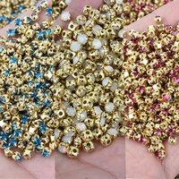 hot sale 17 color sew on rhinestone gold claw stones 4mm5mm6mm7mm for dresses decoration diy accessories free shiping