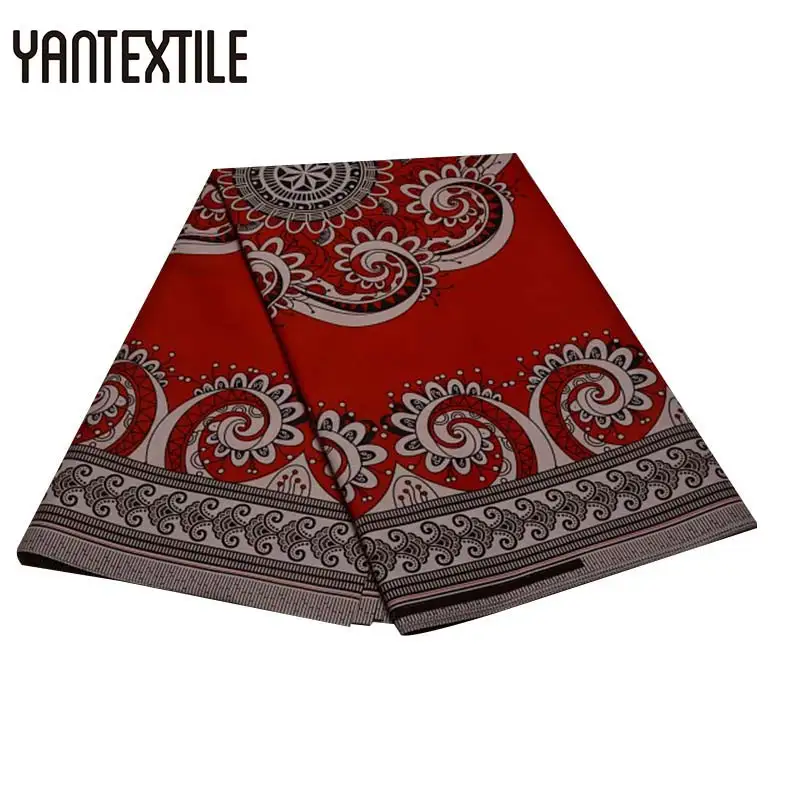 YANTEXTILE 6 ярдов Новая африканская печатная восковая ткань Tissu Africain настоящая восковая африканская ткань Анкара полиэстер нигерийская восковая ткань - Цвет: 19080019