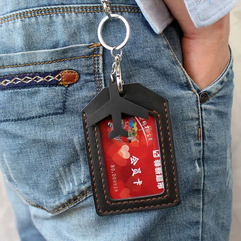 AETOO Genuine leather bus card holder primary school campus transportation card holder female hanging neck rice card holder tran