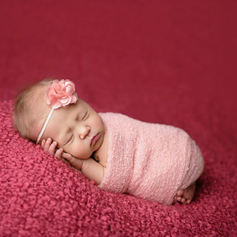 Baby Photography Props Blanket Rayon Wraps Stretch Knit Wrap Newborn Photo Hammock Swaddling Padding Nubble 40*150cm | Мать и ребенок