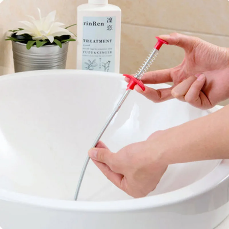 

60CM Drain Cleaner Snake Spring Pipe with Claw Drain Dredging Cleaning Tool Kitchen Sink Bath Accessories Hair Collect Anti Clog