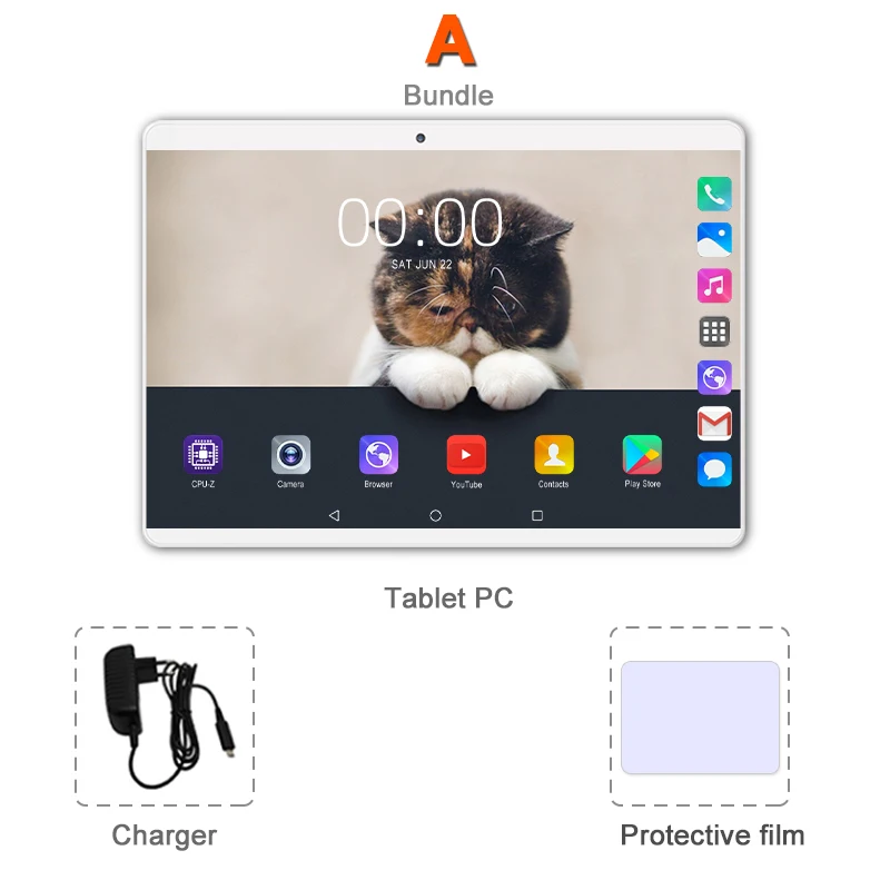 Комплект 1 CiGe 10,1 дюймов планшетный ПК Android 8,0 SIM WiFi компьютер tab Pc планшет Восьмиядерный 64 ГБ Мини компьютер ПК 7 8 9 10 планшеты - Комплект: Комплект 1