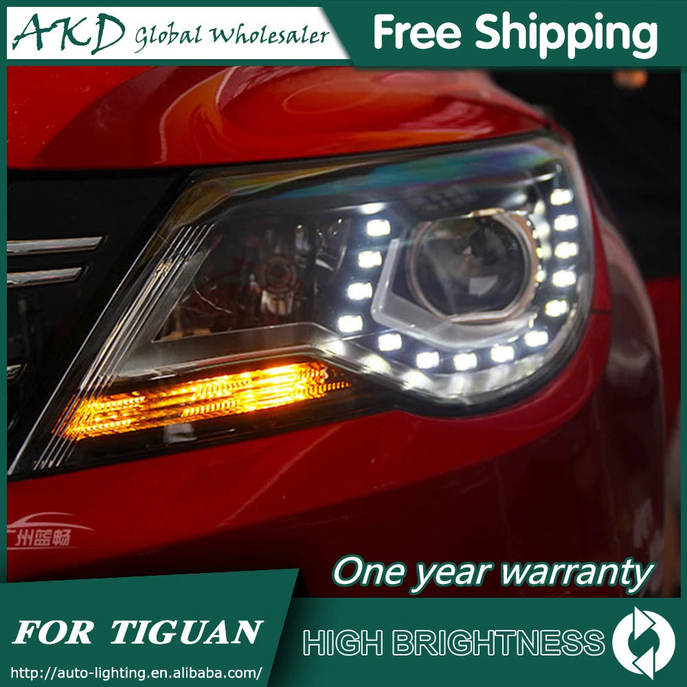 AKD автомобильный Стайлинг для VW Tiguan фары 2009 2012 СВЕТОДИОДНЫЙ DRL биксеноновый