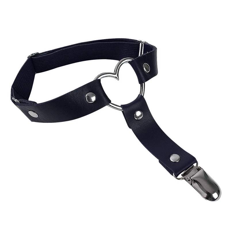 

Sexy Women Leather Leg Rivet Ring Stockings Garter Belt Punk Thigh Suspender Gothic Harajuku Bondage Bow Knot Harness Straps