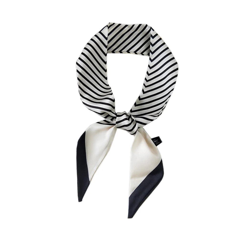 

Hot Long Strip Double-sided Beveled Square Silk Scarf Office Lady Neck Scarves Female Hair Band Tied Bag Ribbon Warm Neckerchief