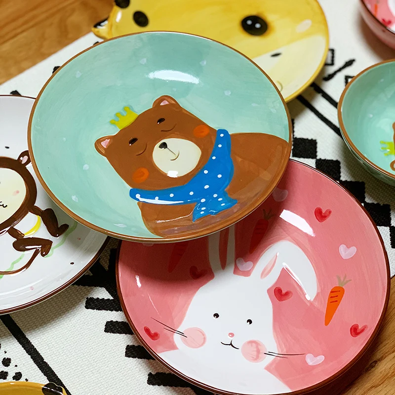 Миска для кормления девочек тарелка в форме сердца виде животных посуда детей Yifan