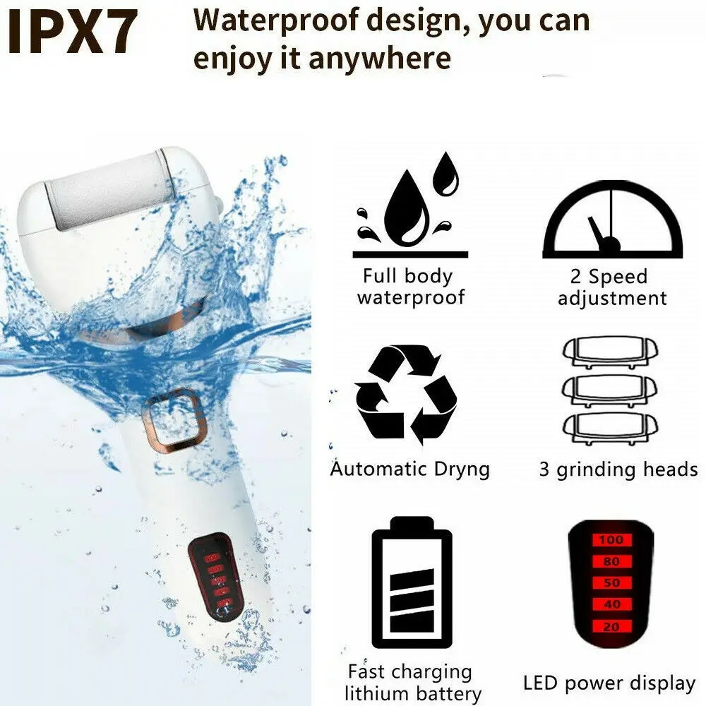 

Professional Electric Foot Files Callus Dead Skin Remover Usb Rechargeable Pedicure Tools Sets Foot Care