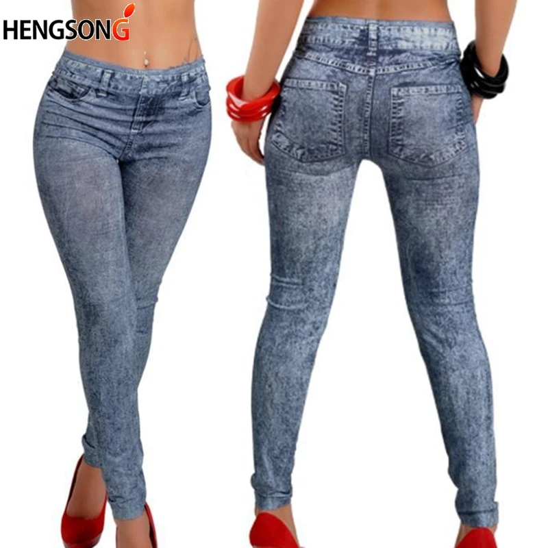 

Womens Denim Snowflake Skinny Stretch Sexy Pants Soft Leggings Woman Jeans