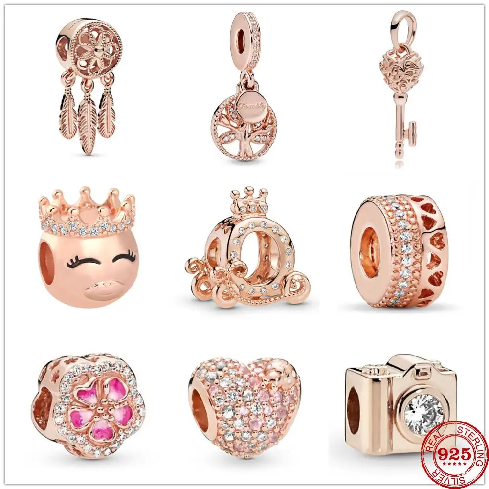 Бусины-подвески Ловец снов под розовое золото серебро 925 пробы