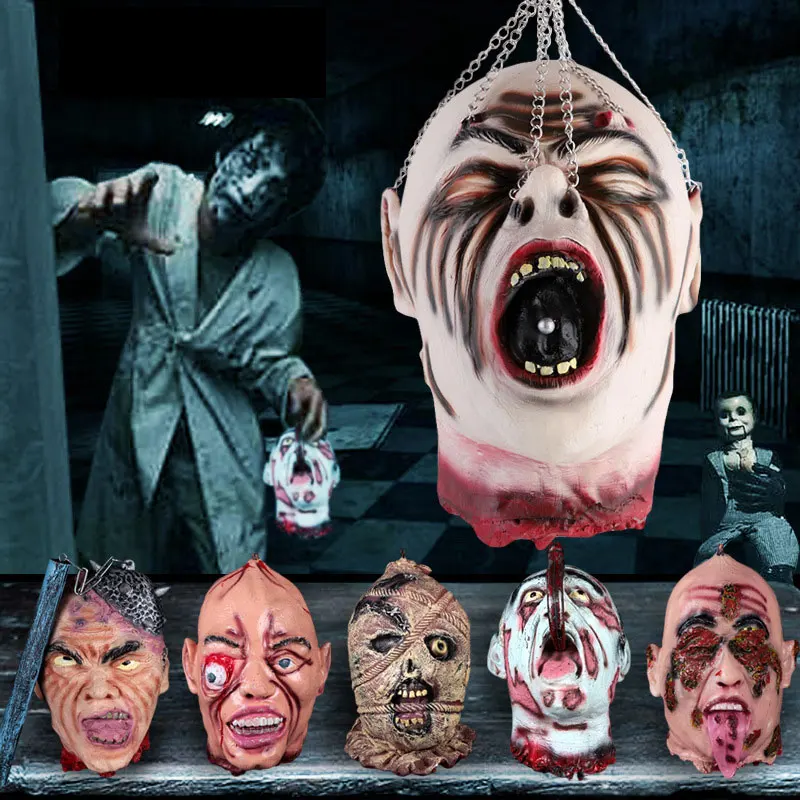 Супер страшный кровавый муляж головы на Хэллоуин дом с привидениями украшение