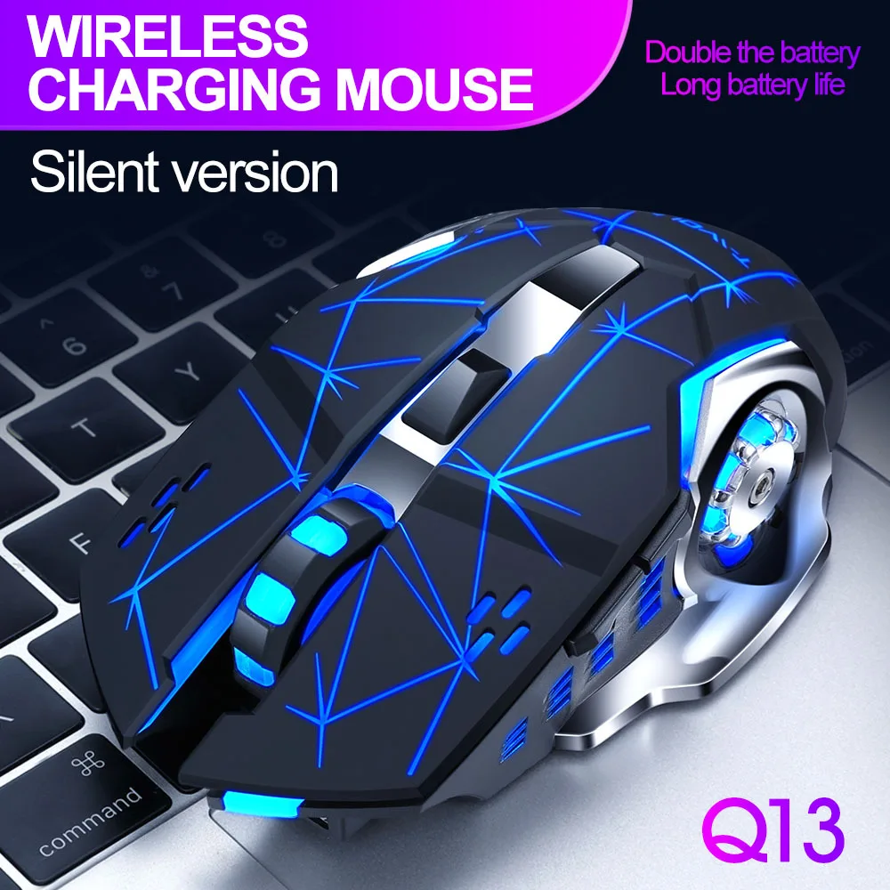 

1600 2400 DPI Wireless Gaming Mouse Rechargeable Silent LED Backlit USB Optical Ergonomic Mouse GamingFor Laptop Mice PC Desktop