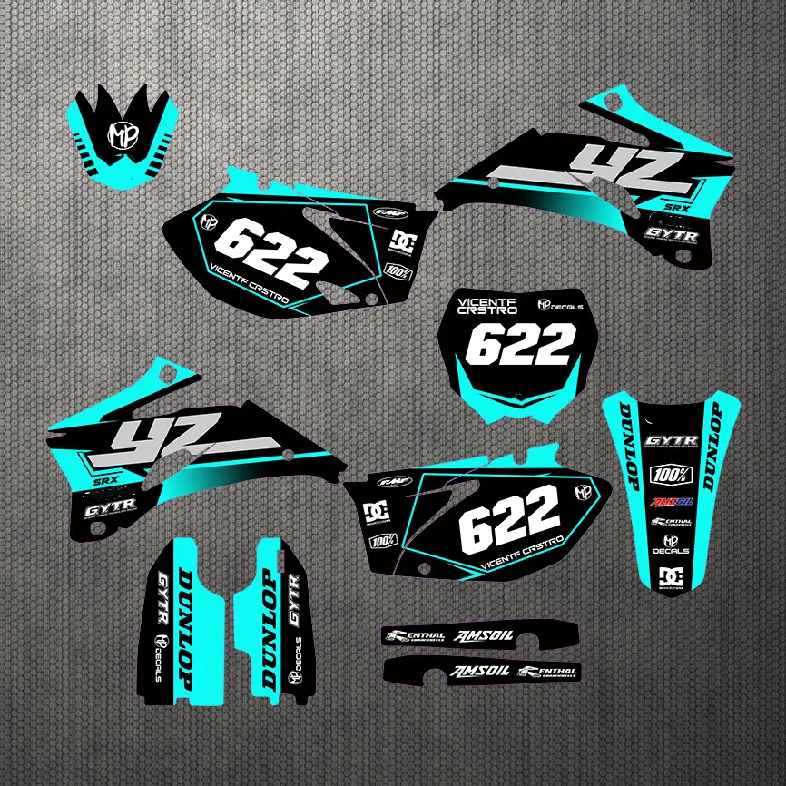 Бесплатные пользовательские цифры имя Мотокросс 3M графические наклейки Наборы