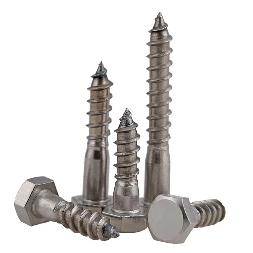 

1-5Pcs DIN571 M6 M8 M10 304 Stainless Steel External Hex Self-tapping Screws Outer Hexagon Self-tapping Wood Screw Bolt