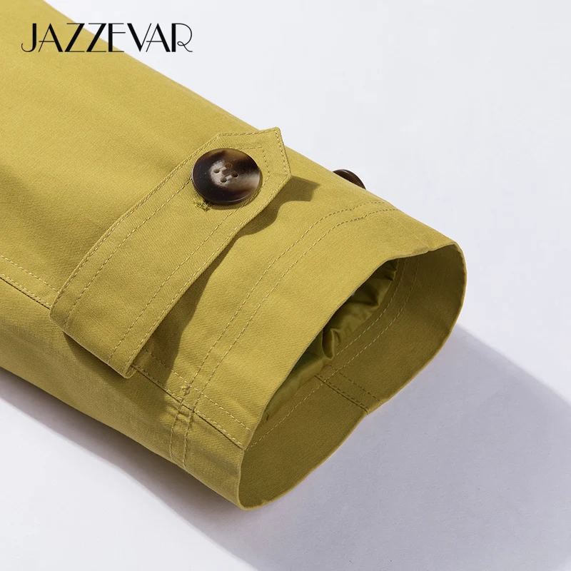 JAZZEVAR Новое поступление осенний плащ хаки пальто женский модный стиль х-длинная хлопковая свободная одежда с поясом топ женская одежда для осень