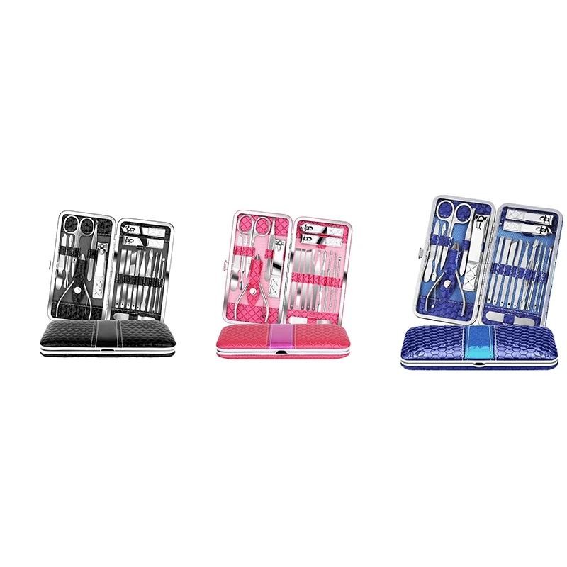 

18 шт Набор для маникюра и педикюра ногтей кусачки для ногтей комплект (18 шт.), сумка для хранения)