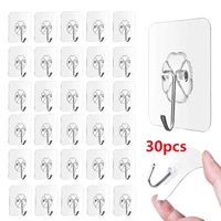 30pcs wall hooks strong transparent suction cup sucker hanger kitchen bathroom multi use adhesive hook door traceless organizer