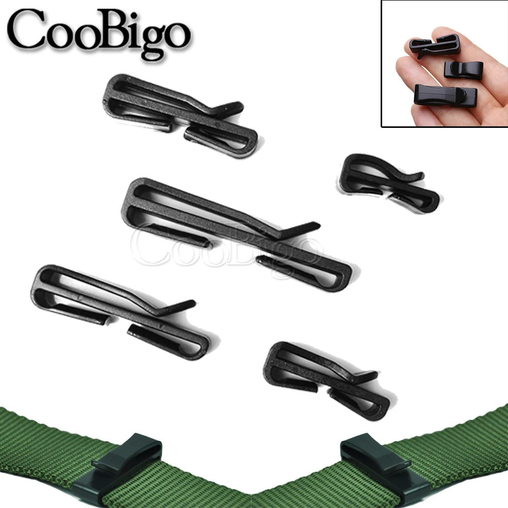 10 шт. скольжения Хранитель пояса петли слайдер пряжка зажим Пластик черный