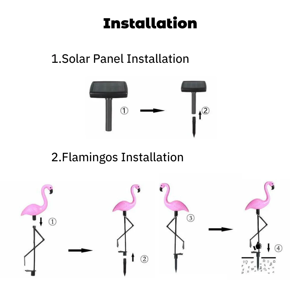 

Flamingo Lawn Solar Lamp Power LED Bird Graden Grass Lights Waterproof Outdoor Decorative Light Courtyard Backyard Pathway