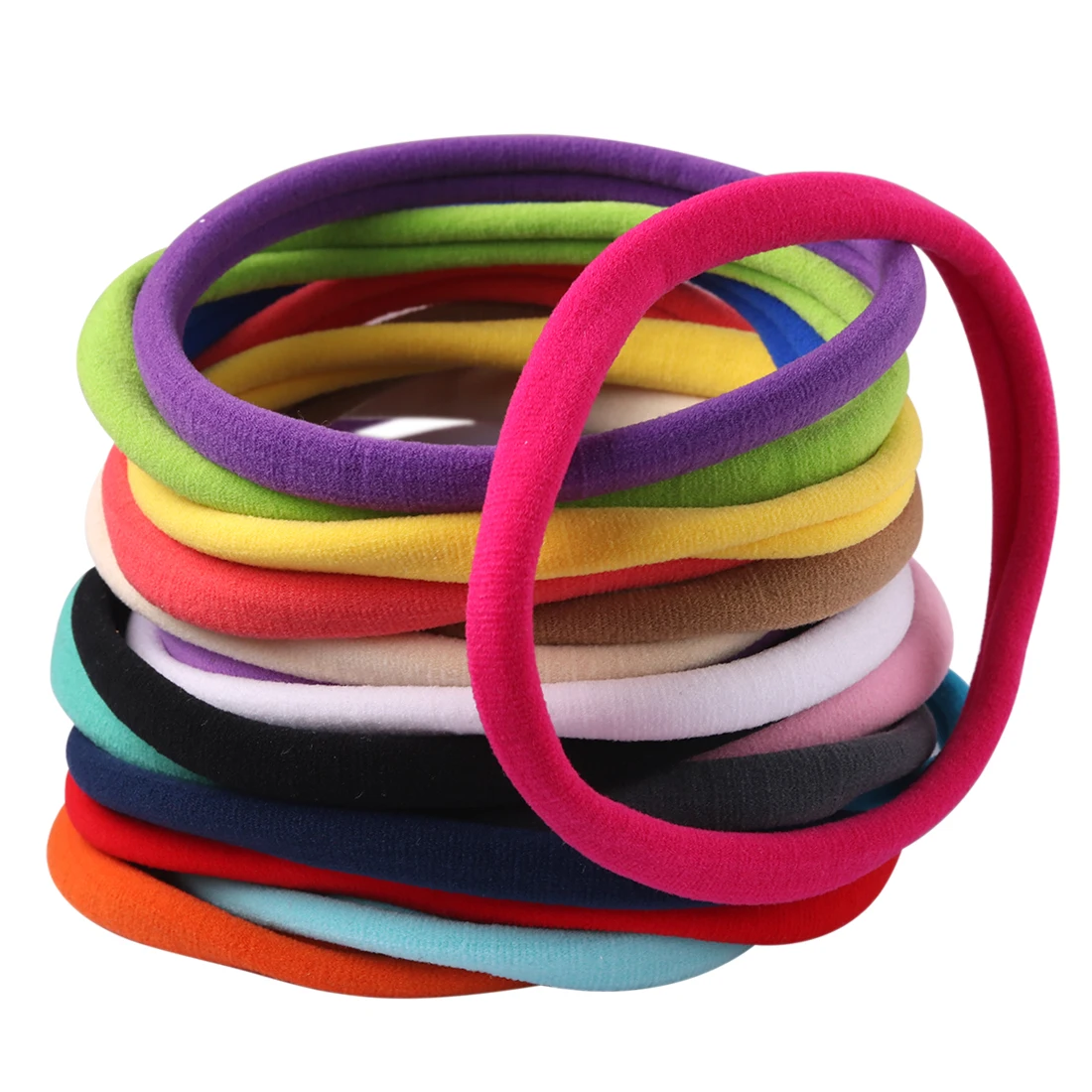 Нейлоновые эластичные повязки для волос 40 шт./лот диаметр 5 8 дюйма одноразмерные