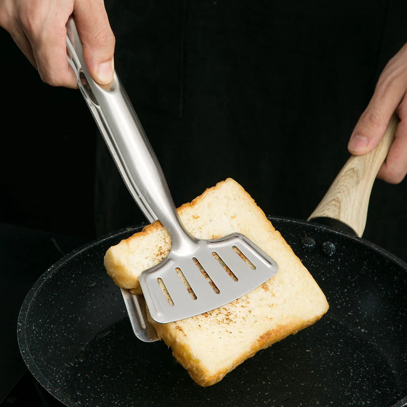 Лопатка для сковородки из нержавеющей стали фильтр масляный зажим домашняя