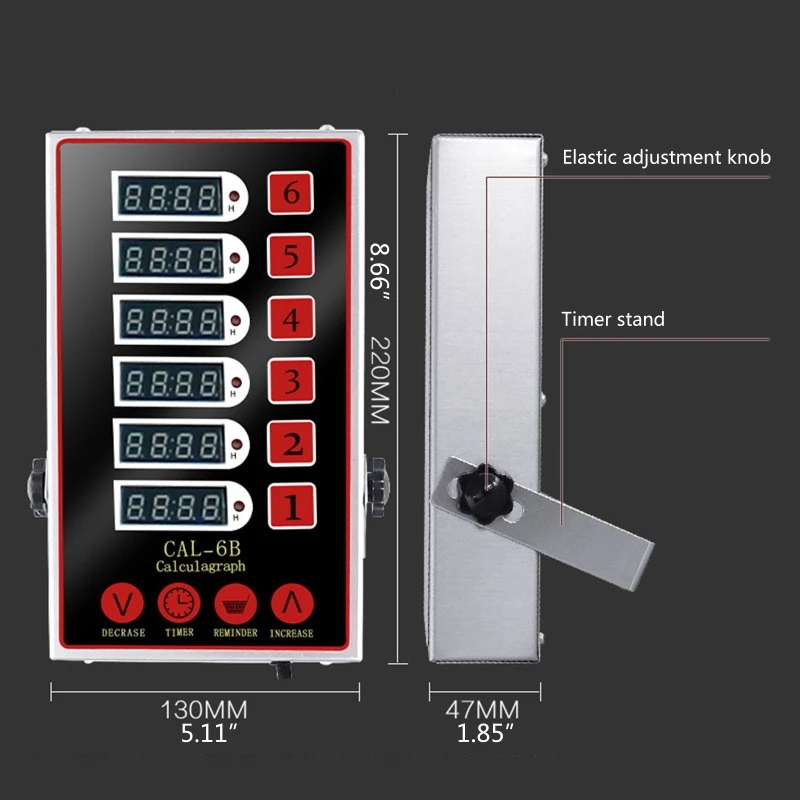 

6 Channels Kitchen Timers Commercial Cooking Timer, Restaurant Timer