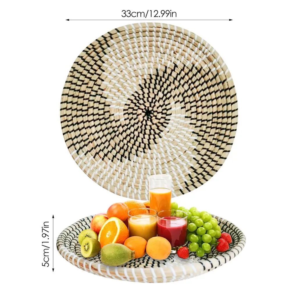 

Wall Hanging Art Decorative Boho Woven Handmade Placemats Plate Rattan Wall Decor Rattan Trivets For Dining Table Subtle Gifts