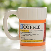 british creative medicine bottle ceramic mug coffee cup personalized breakfast milk bottle large capacity office tea set cups