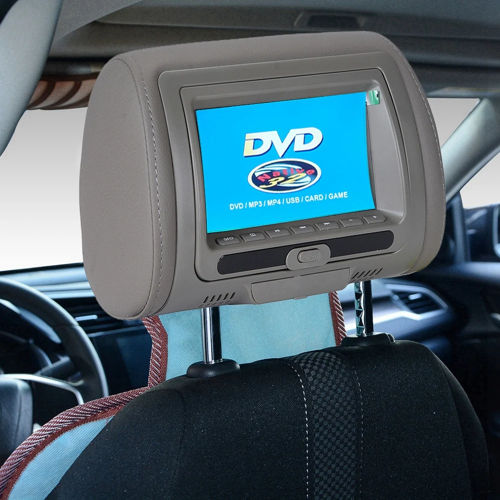 

Car Headrest 7 Inch HD Display DVD Monitor with Phone Link, MP5 Player SD USB LCD Screen Pillow Monitors Game Player