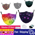 Маска для лица PM2.5, маска для лица для взрослых, маска с принтом шашек, дышащая маска из хлопка с фильтром от пыли