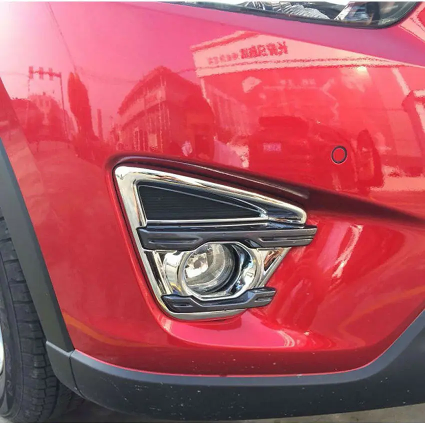 

Chrome ABS Car Front Fog Light lamp Cover trims For Mazda CX-5 2015 2016