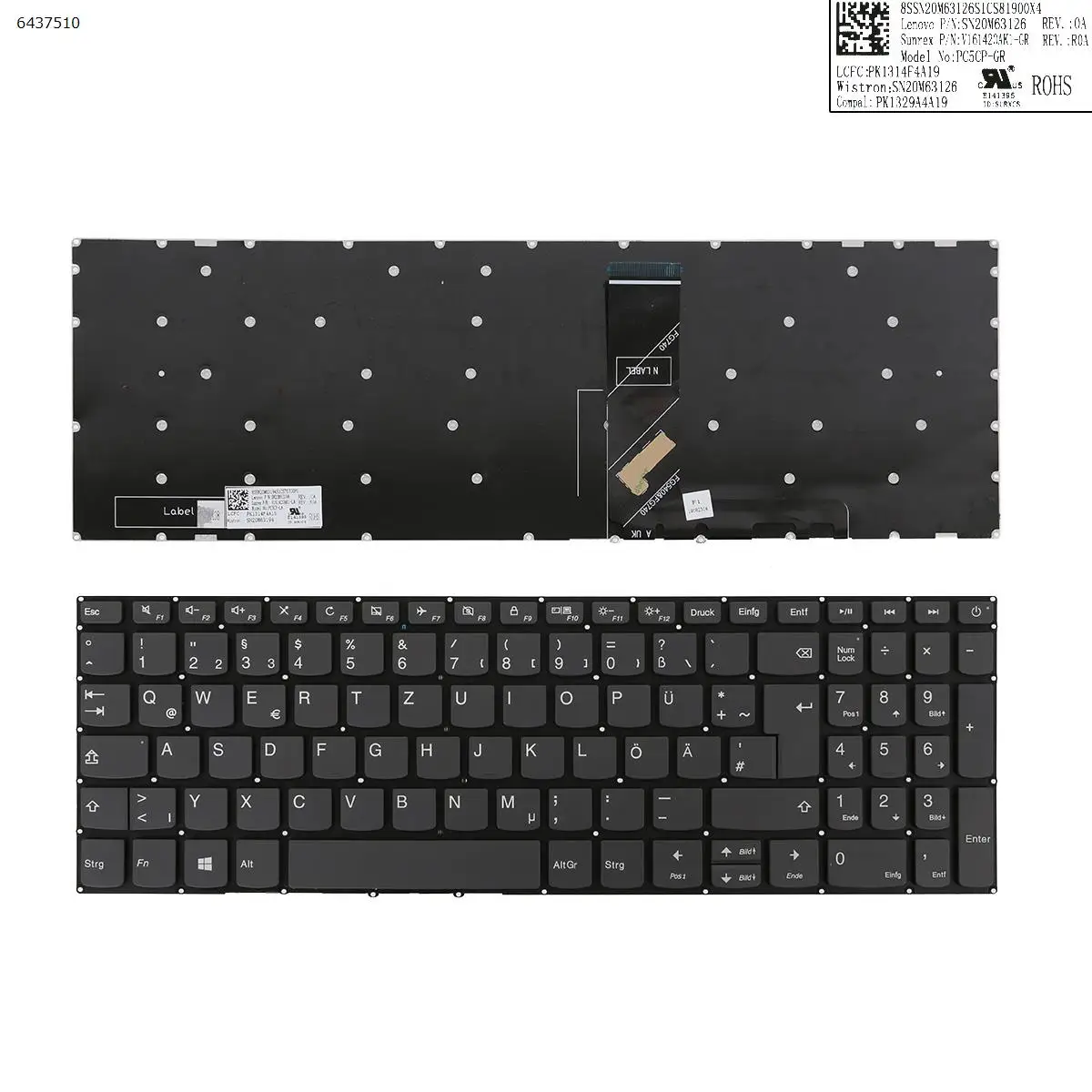 Новая немецкая клавиатура QWERTZ для Lenovo Ideapad 320 15isk 15ikb 15iap 15ast 15abr/320 15abr сенсорный