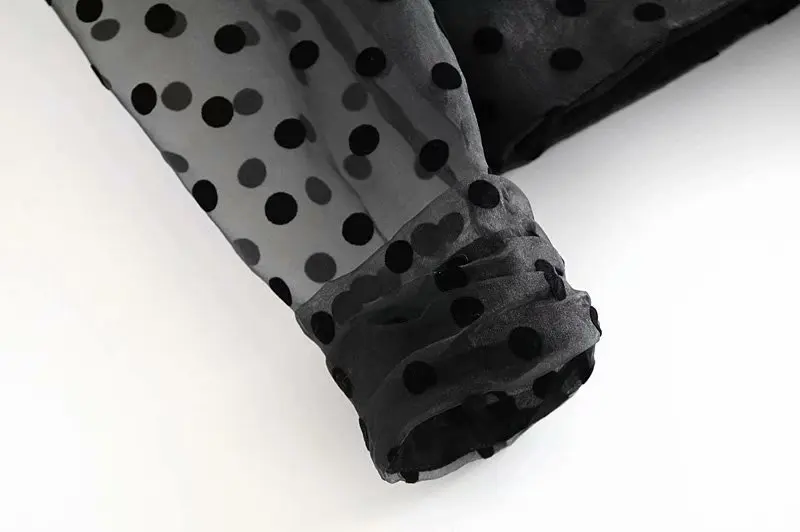 Сексуальные женские укороченные топы Новинка осени 2019 модная блузка в горошек с