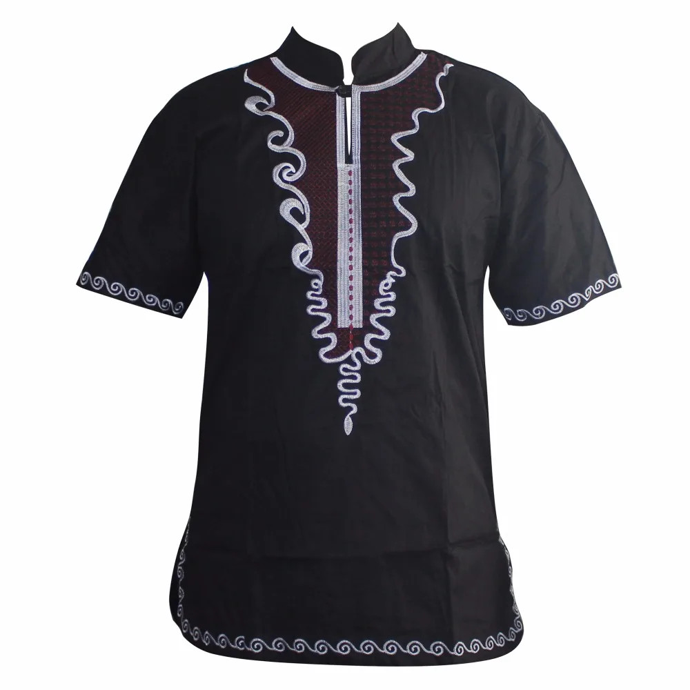 Футболка с вышивкой тонкий Африканский хиппи Топ dashiki Ankara для мужчин коротким