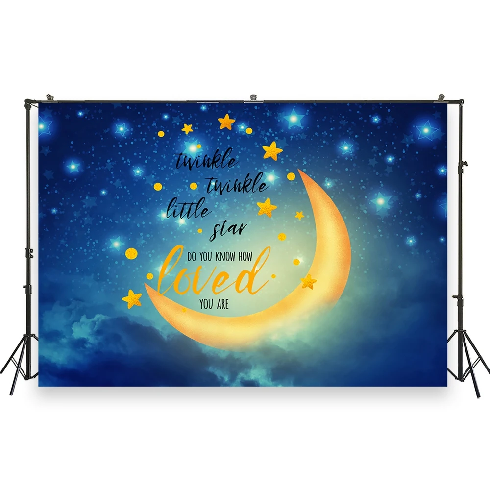 

HUAYI Photo Background Newborn Baby Shower Birthday Photography Backdrops Twinkle Twinkle Little Star Photobooth BackdropXT-7448