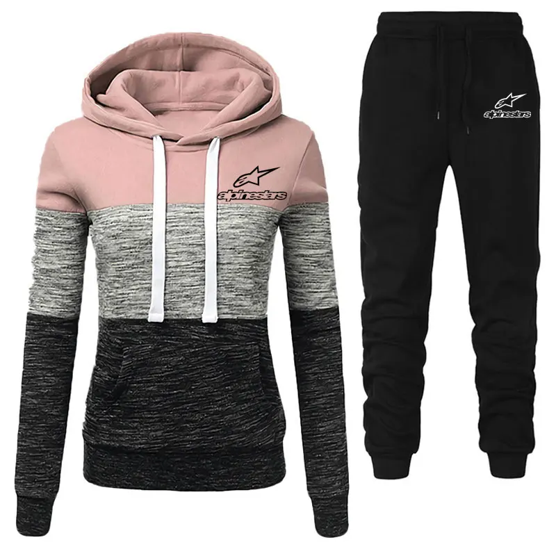 

Hoodie 2 Pieces Set Women Autumn Solid Oversized Sweatshirt Set Casual Long Sleeve Fleece Tops Long Pants Tracksuit Suit Outfits