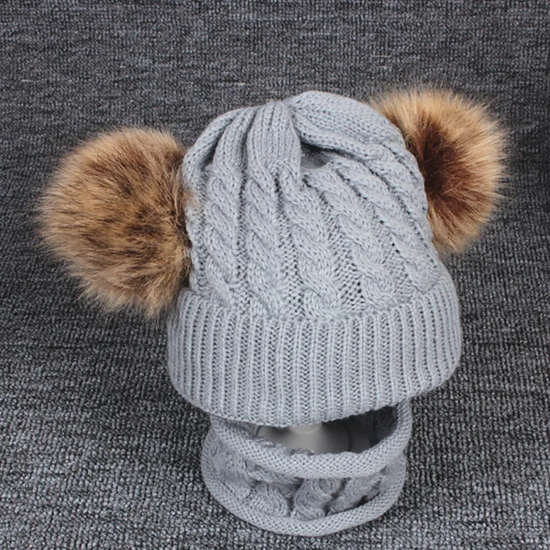 2019 новая зимняя шапка шарф комплект для маленьких мальчиков и девочек детский - Фото №1