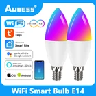 Умная Светодиодная лампа Aubess Tuya с Wi-Fi, E14, 9 Вт