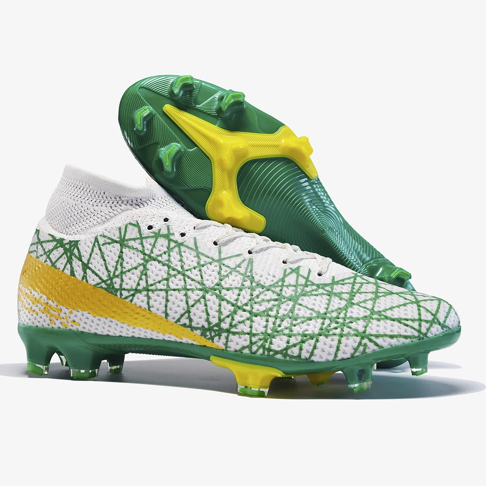 

Men's High Top Training Ankle AG Sole Outdoor Cleats Football Shoes Spike High Ankle Men Crampon Football Boots Original Cleats