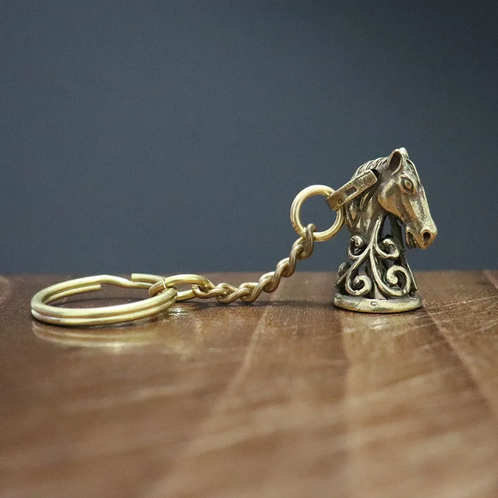 Винтажный медный колокольчик с головой лошади маленький кулон для