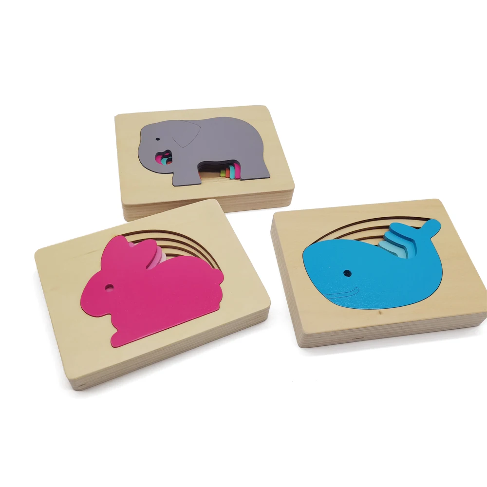 

Wooden Baby Montessori Educational Toys animal Puzzle Montessori Early Childhood Education Preschool Toy for Children No2066w