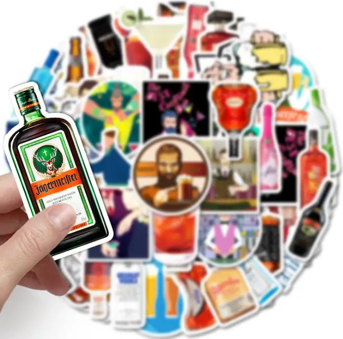 103067pcs cartoon wine bottle sticker school student diary hand ledger stationery mobile phone guitar decoration kawaii toys free global shipping