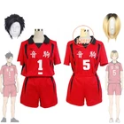 Костюм для косплея Haikyuu Nekoma No.1 Tetsurou Kuroo No.5 Kozume Kenma, спортивная одежда для волейбольной команды, блонд, черный парик